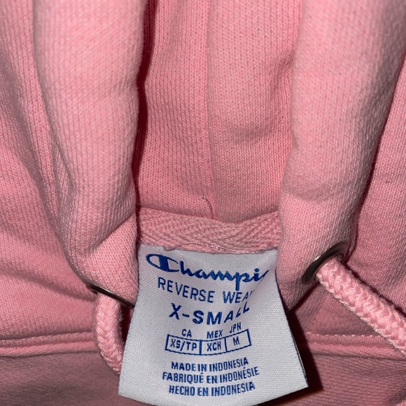 Cropped champion hoodie: pink// size x-small - Picture 3 of 3